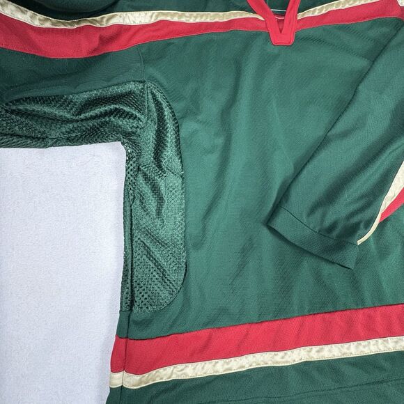 CCM Hockey Jersey Made in Canada Blank Green Red Gold 21 L Minnesota Wild Colors - Picture 4 of 7